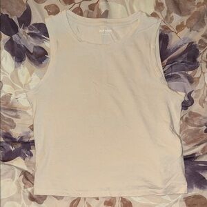 Old Navy Cream Ribbed Sleeveless Tank